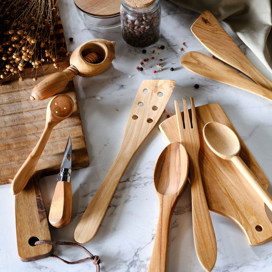 OLIVIA - Gamme d'ustensiles de cuisine en bois d'olivier