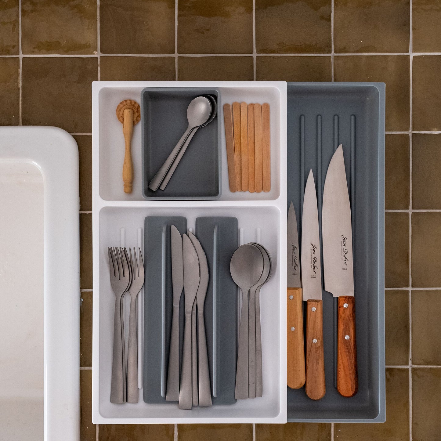 OXO - Range ustensiles en plastique - gris