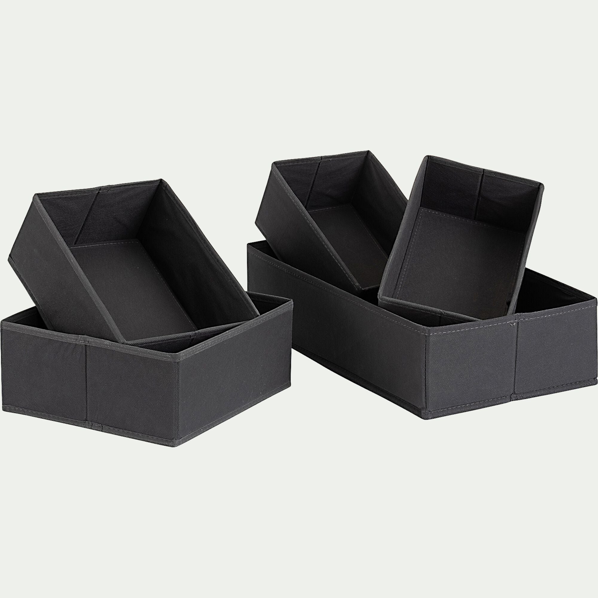 DIONIS - Lot de 5 paniers organiseur - gris