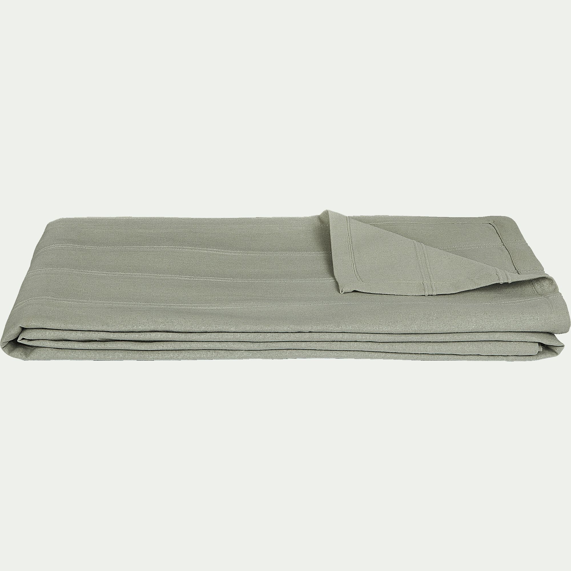 BELCODENE - Couvre-lit tissé en coton 180x230cm - vert olivier