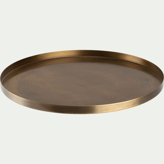 VARABANS - Plateau rond en fer - doré D29cm