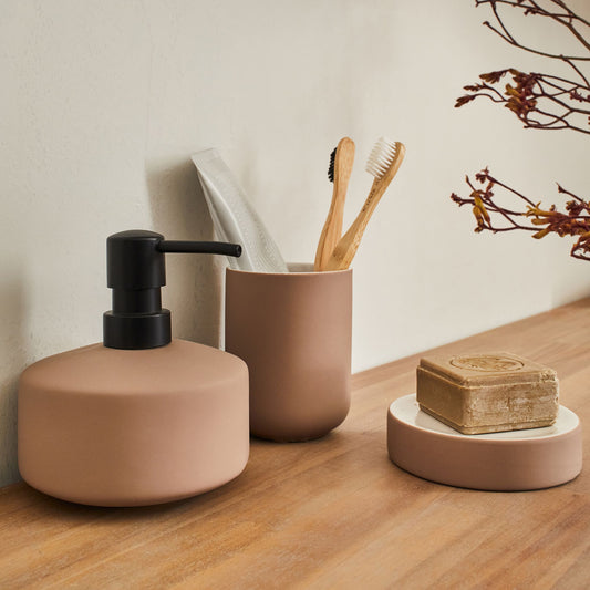 CISTE - Set de salle de bain en grès - rose