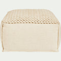 IAN - Pouf cubique en coton - beige D50xH28cm