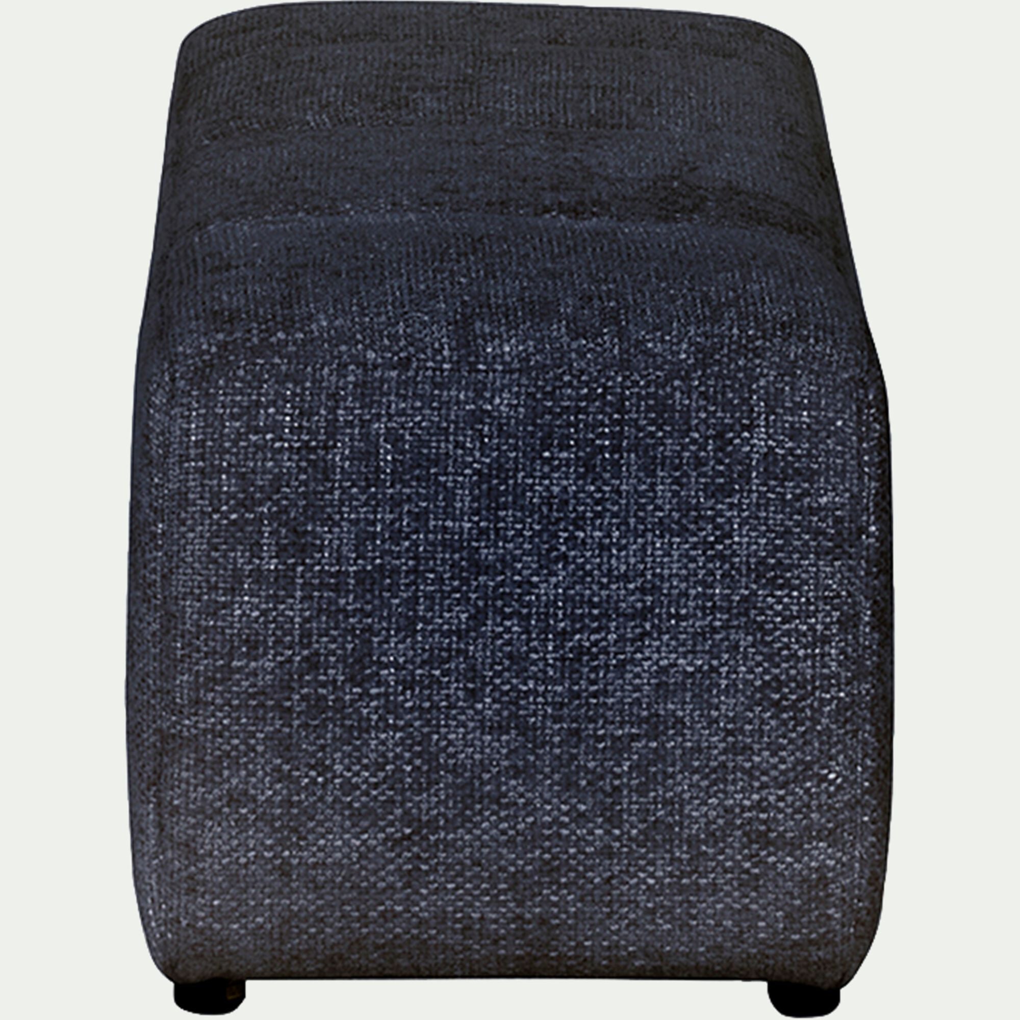 AURORE - Pouf rectangle en tissu chenille benjo - bleu marine