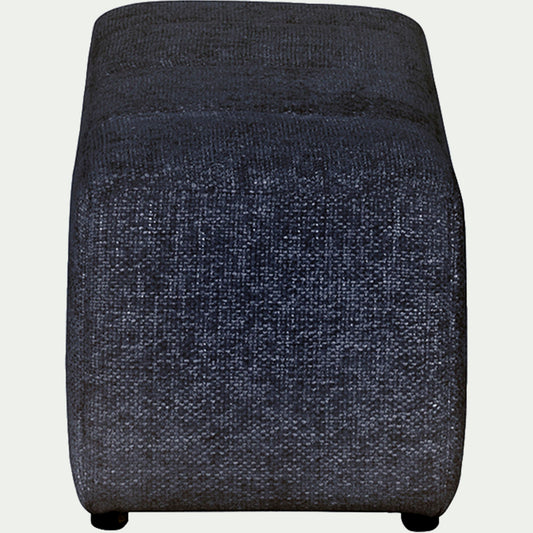 AURORE - Pouf rectangle en tissu chenille benjo - bleu marine