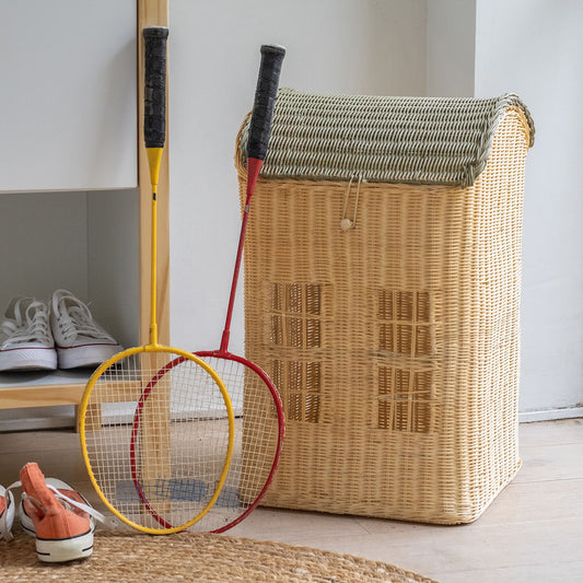 REMI - Panier à linge maison en rotin H55cm - naturel