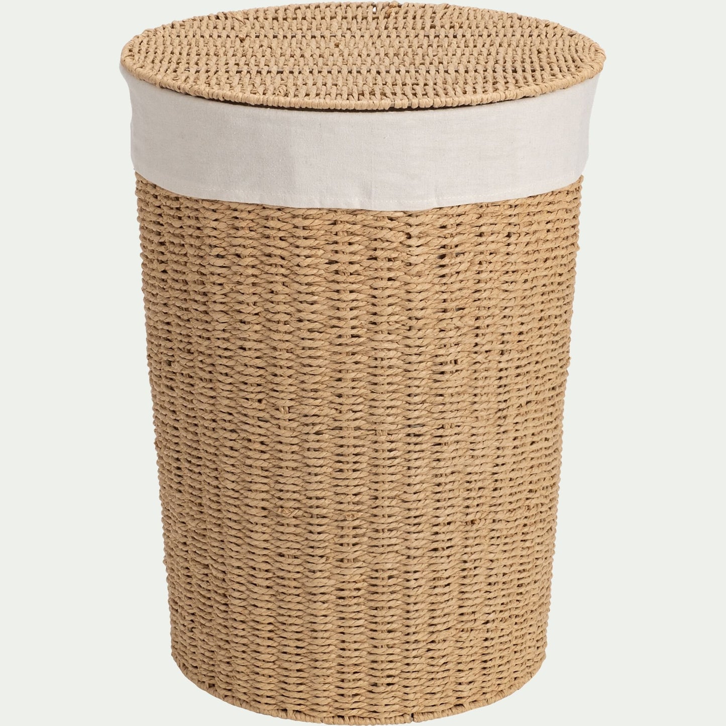 TIMEO - Panier à linge en corde de papier rond H54xD40 cm - naturel