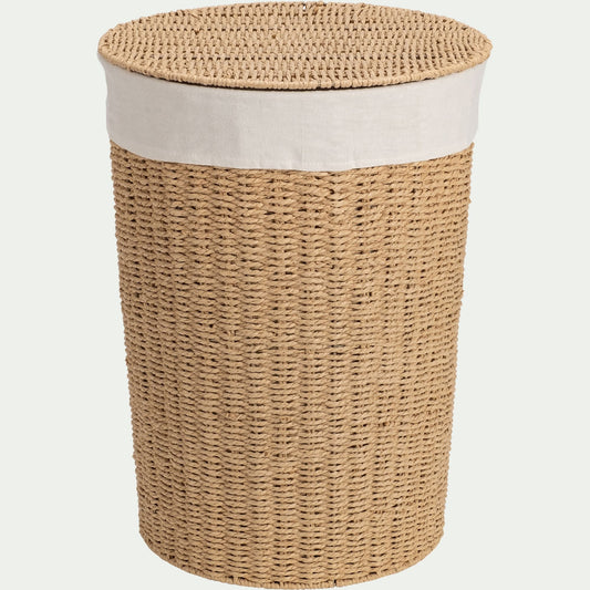 TIMEO - Panier à linge en corde de papier rond H54xD40 cm - naturel