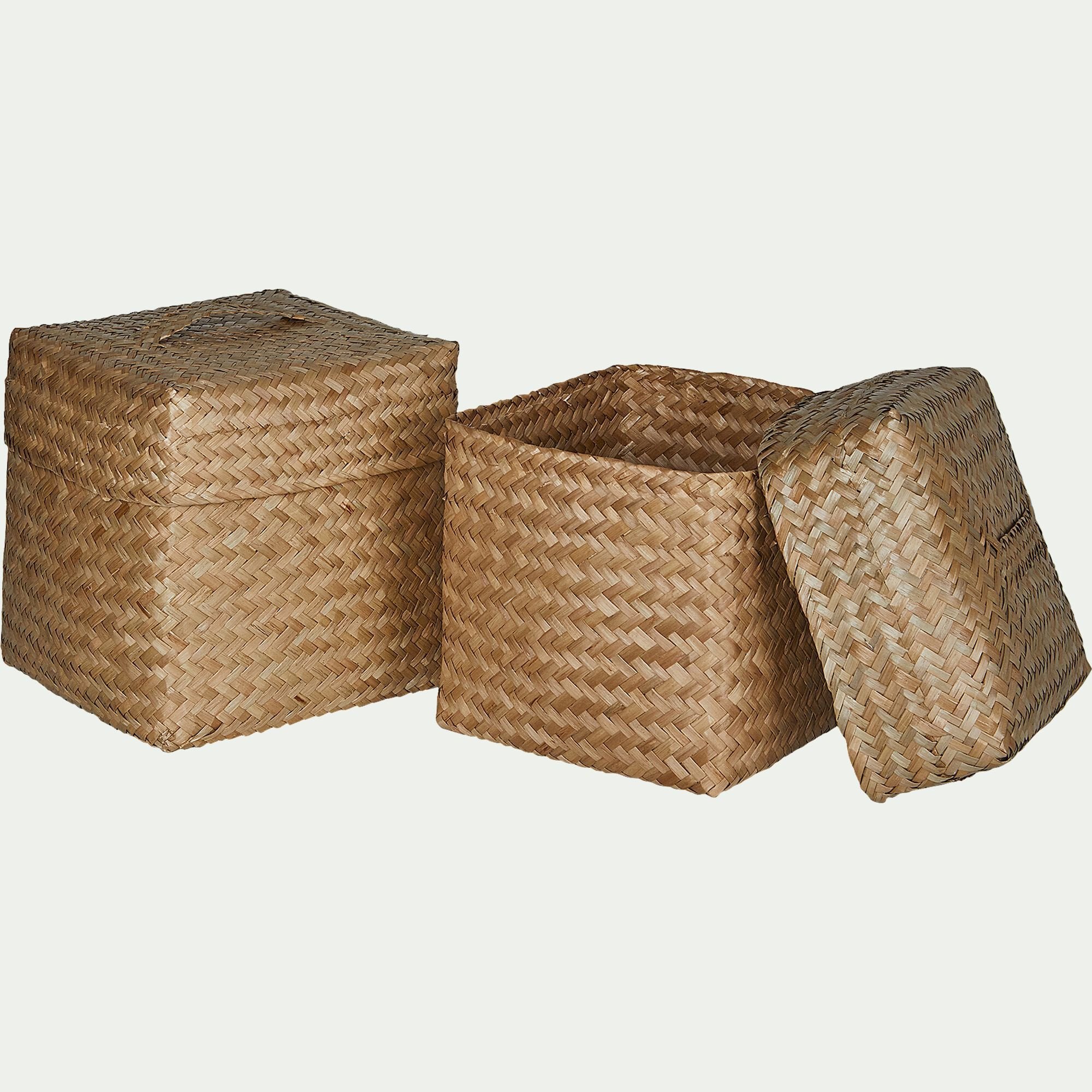 LILY - Lot de 2 paniers en jonc de mer - naturel