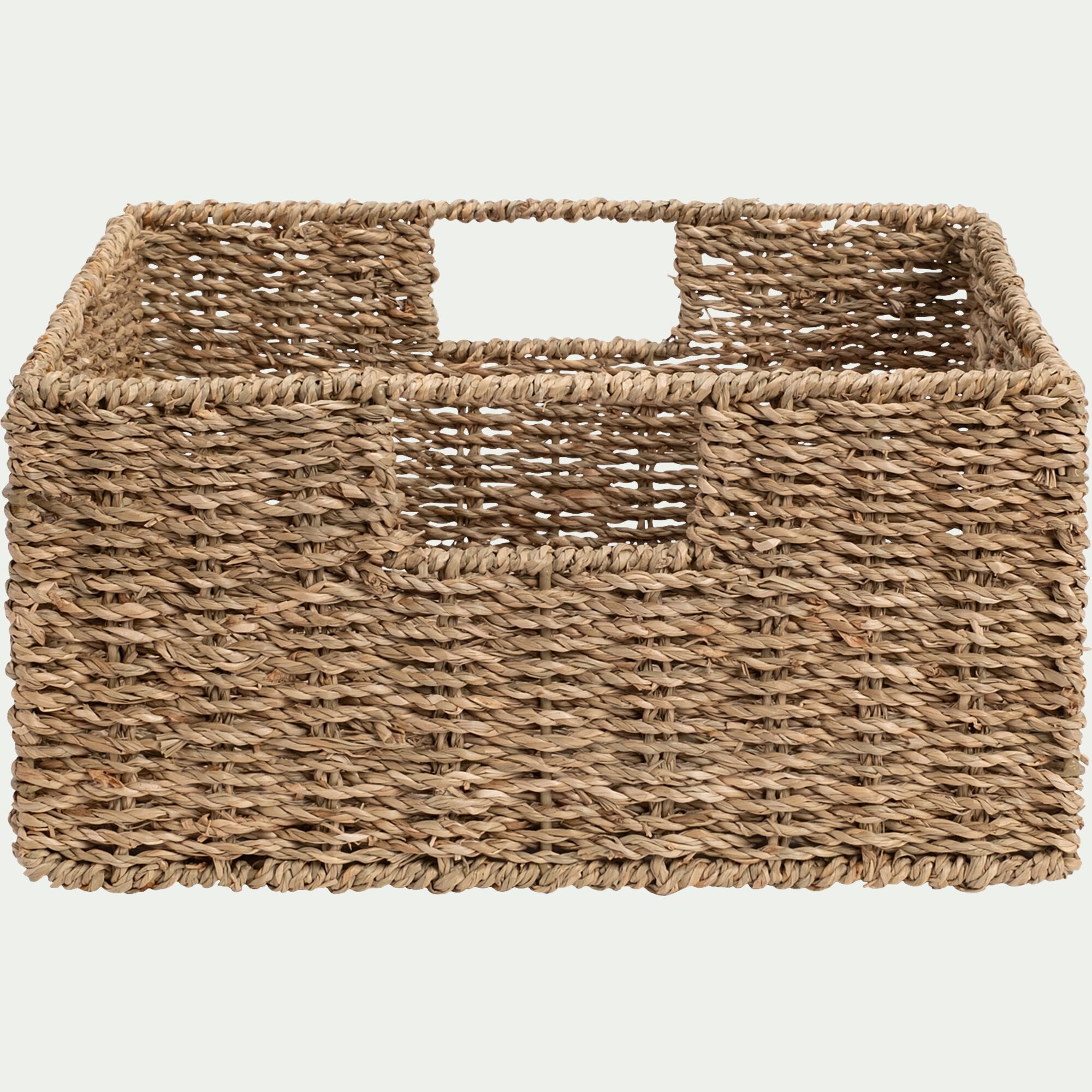 GARLABAN - Panier en jonc de mer H15xL30xl30cm - naturel