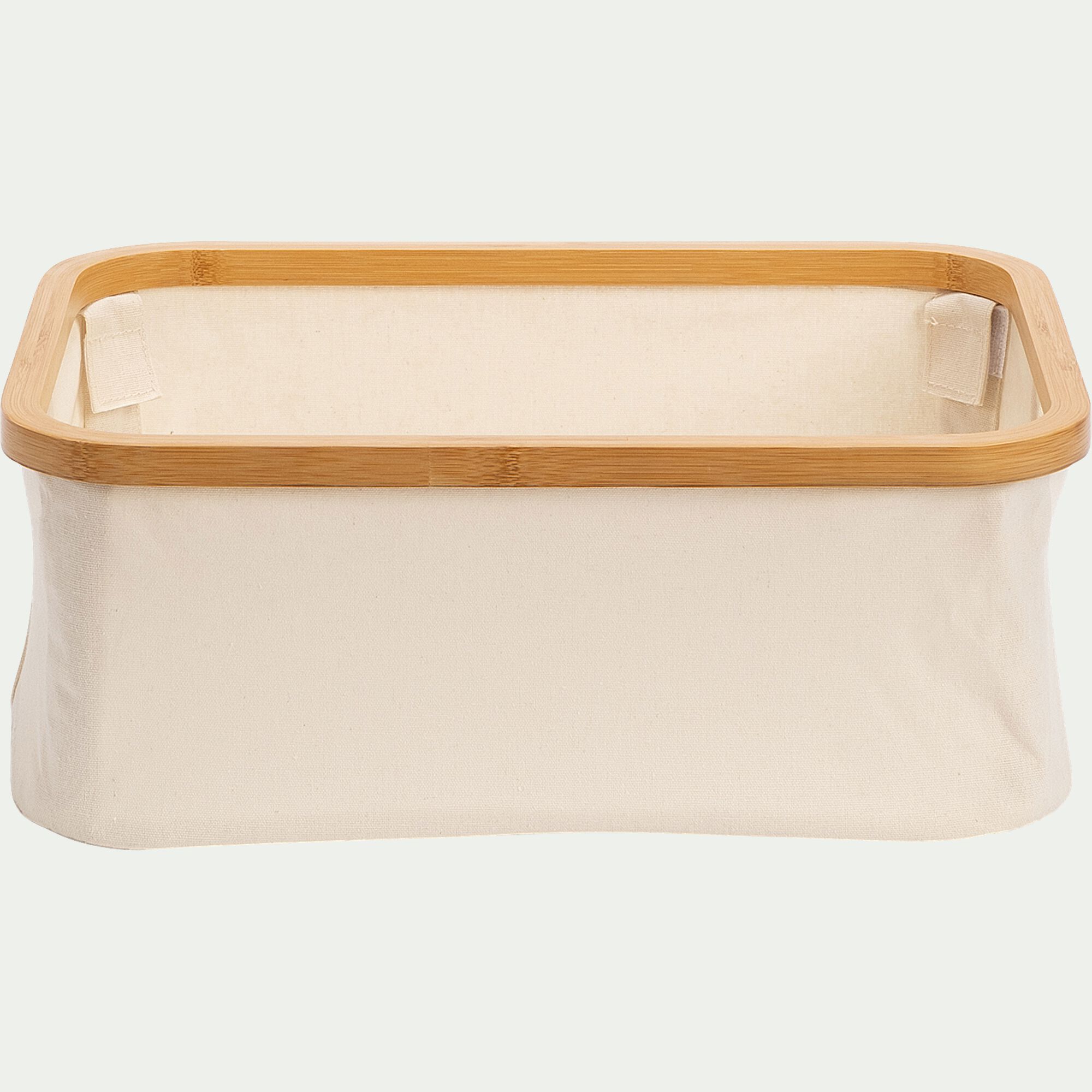 LINO - Panier en polycoton et bambou H15xL40cm - blanc