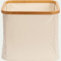 LINO - Panier en polycoton et bambou H15xL33cm - blanc