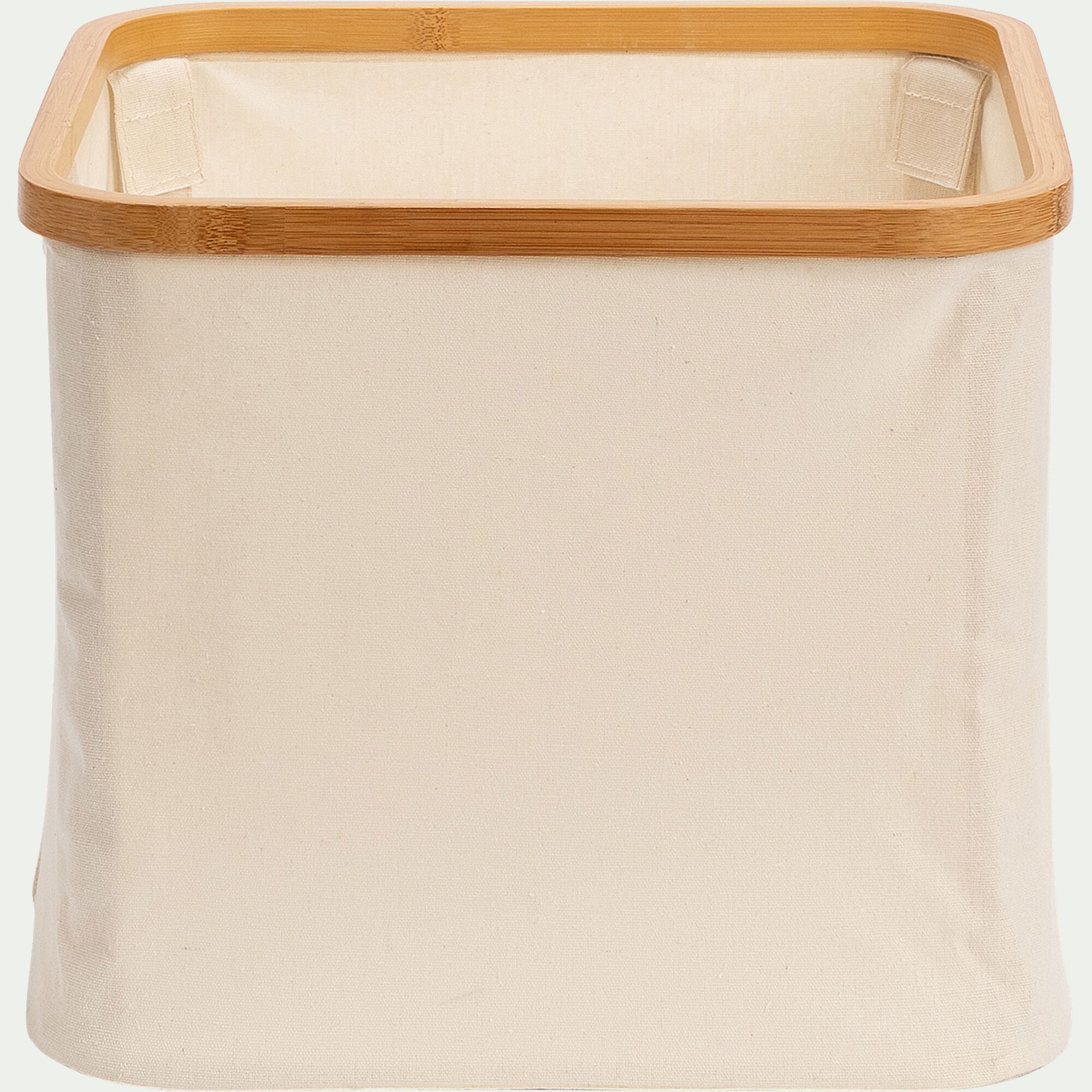 LINO - Panier en polycoton et bambou H15xL33cm - blanc