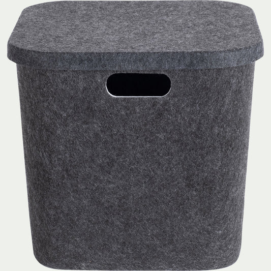 MENDE - Panier de rangement en feutrine H30cm - gris anthracite