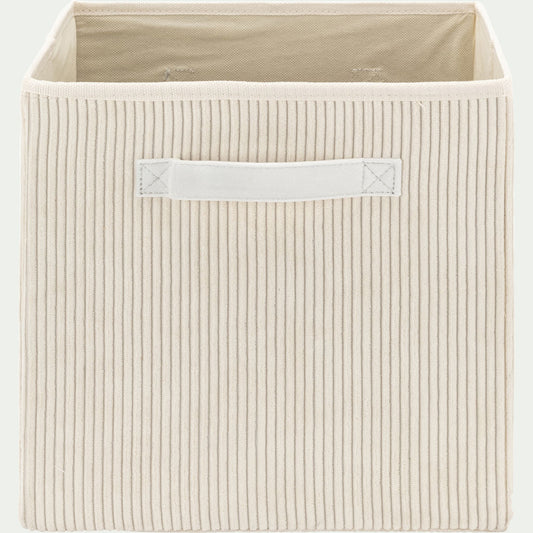 VELA - Panier de rangement en velours côtelé H30xL30cm - blanc ventoux