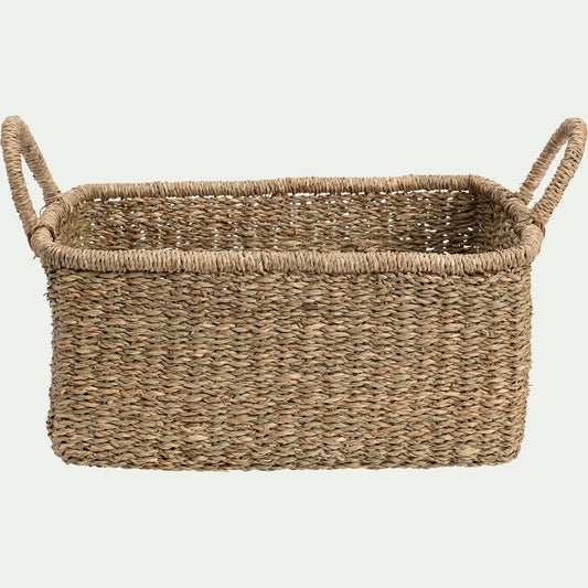 ZAGORA - Panier de rangement en jonc de mer H15xL25cm - naturel