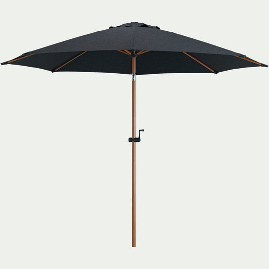 MARGAREIS - Parasol droit inclinable en tissu et aluminium D270cm - gris