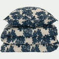 FIGUIER - Housse de couette 240x220cm et 2 taies d'oreiller 63x63cm en coton - motif feuilles