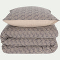 GOYA - Housse de couette 260x240cm et 2 taies d'oreiller 63x63cm en coton et lin - motif amande