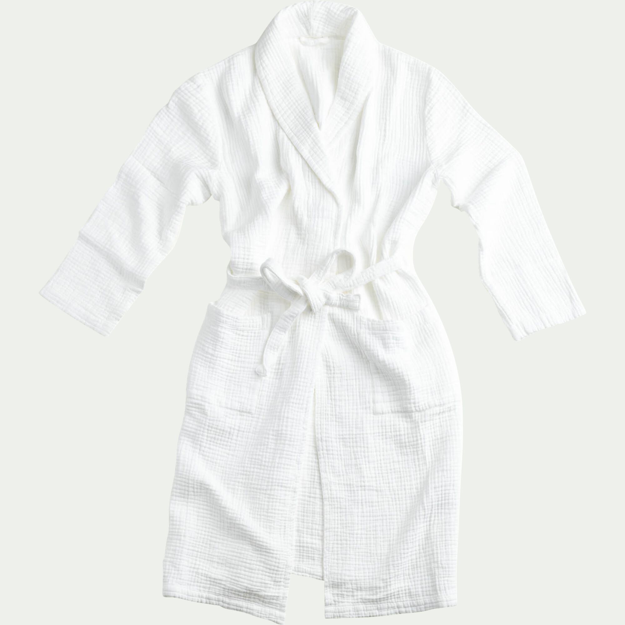 CAPULO - Peignoir en gaze de coton L/XL - blanc optique