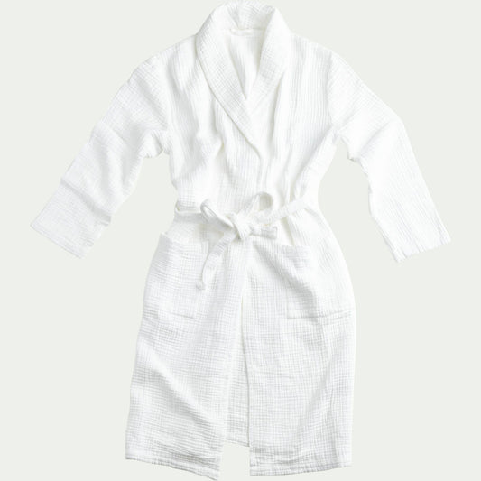 CAPULO - Peignoir en gaze de coton L/XL - blanc optique