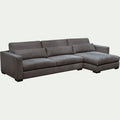 BATIS - Canapé petit angle chaise longue droite fixe en tissu Bloq - gris anthracite
