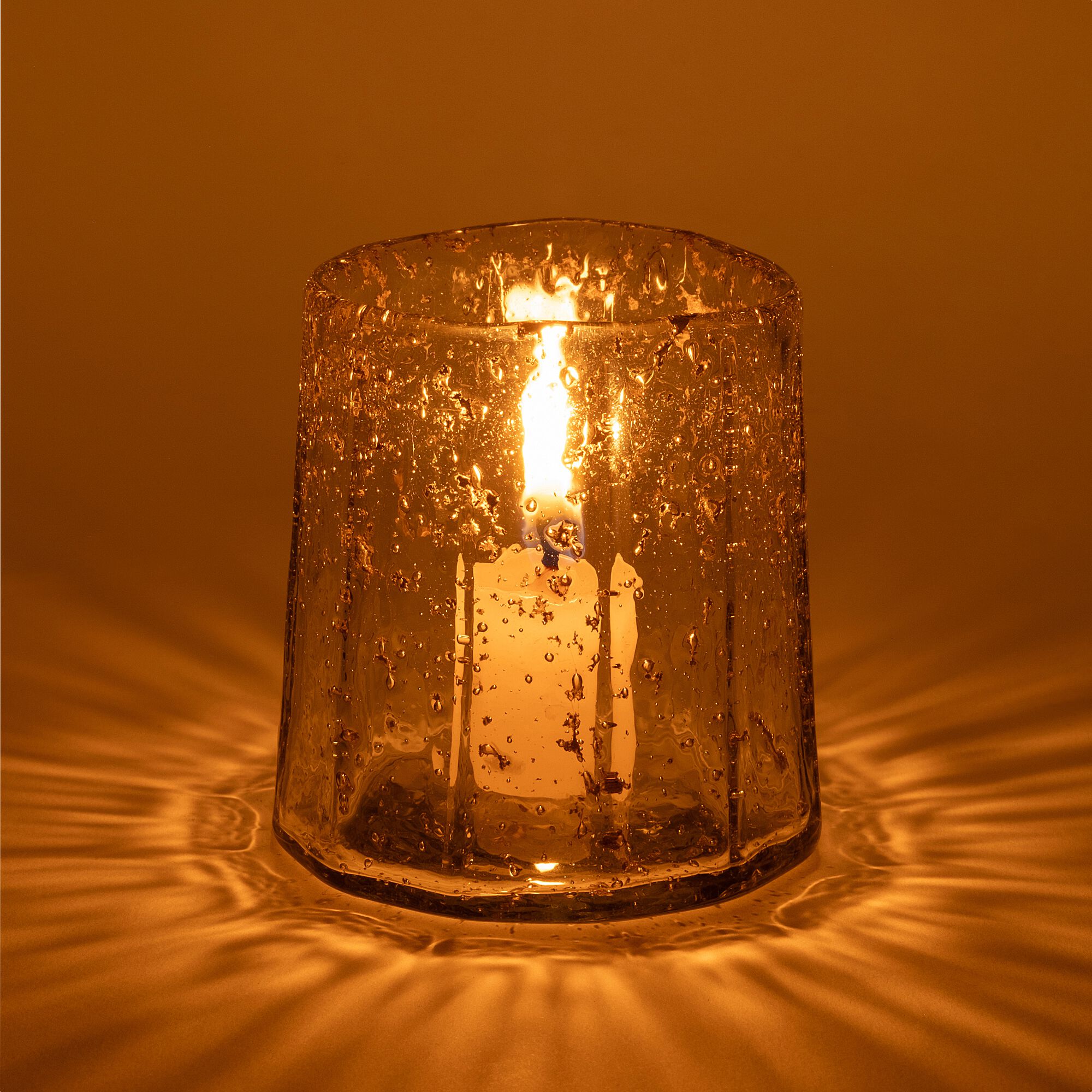 BIVIO - Photophore en verre H7cm - transparent