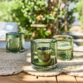 EIVISSA - Photophore en verre bullé D8,3cm - vert