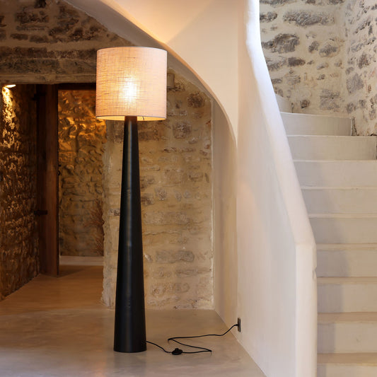 ESTEVE - Pied de lampadaire électrifié en aluminium H162cm - noir