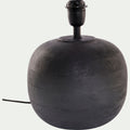 ALANO - Pied de lampe électrifié en bois de manguier H30cm - noir
