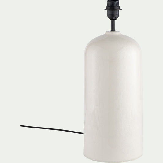ALERIA - Pied de lampe électrifié en céramique D21cm - blanc
