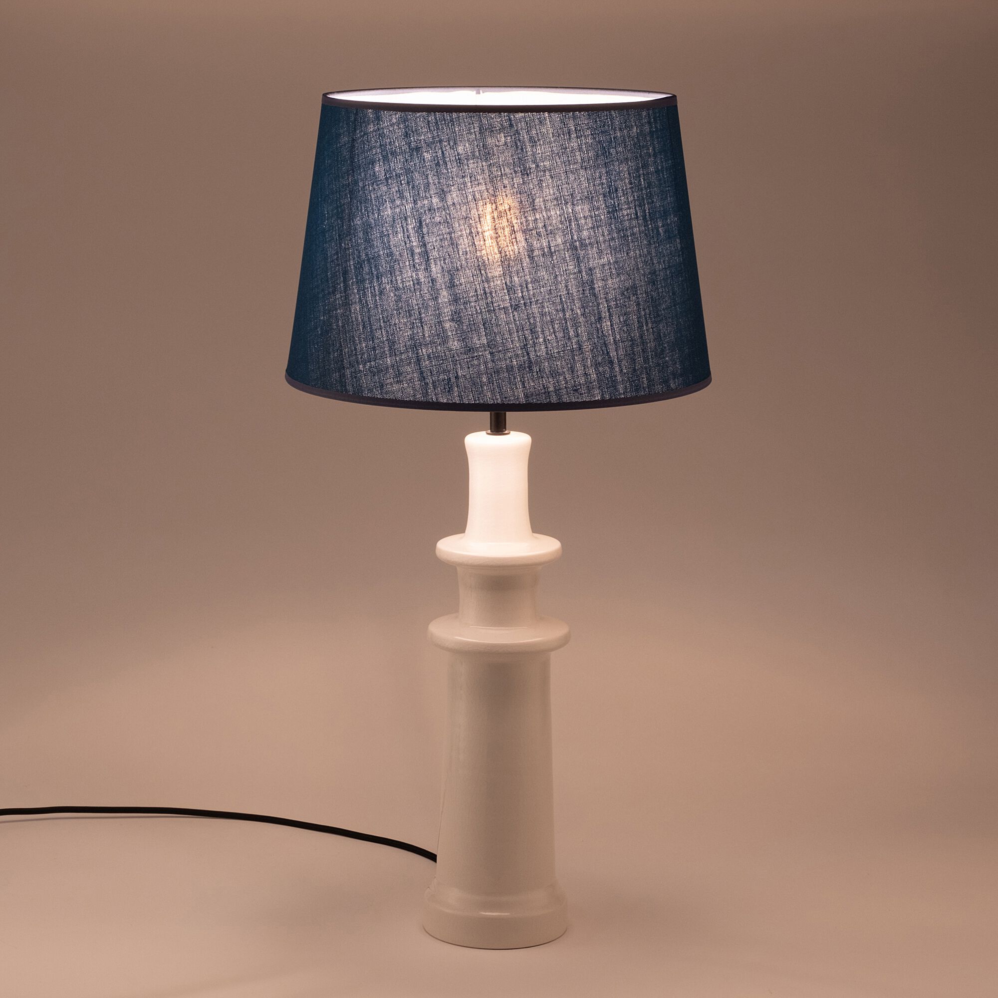 ASCO - Pied de lampe électrifié en céramique D12cm - blanc