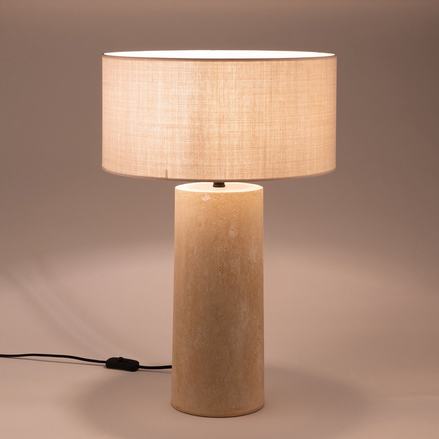 CALLISTA - Pied de lampe électrifié en fibre de verre D15cm - beige