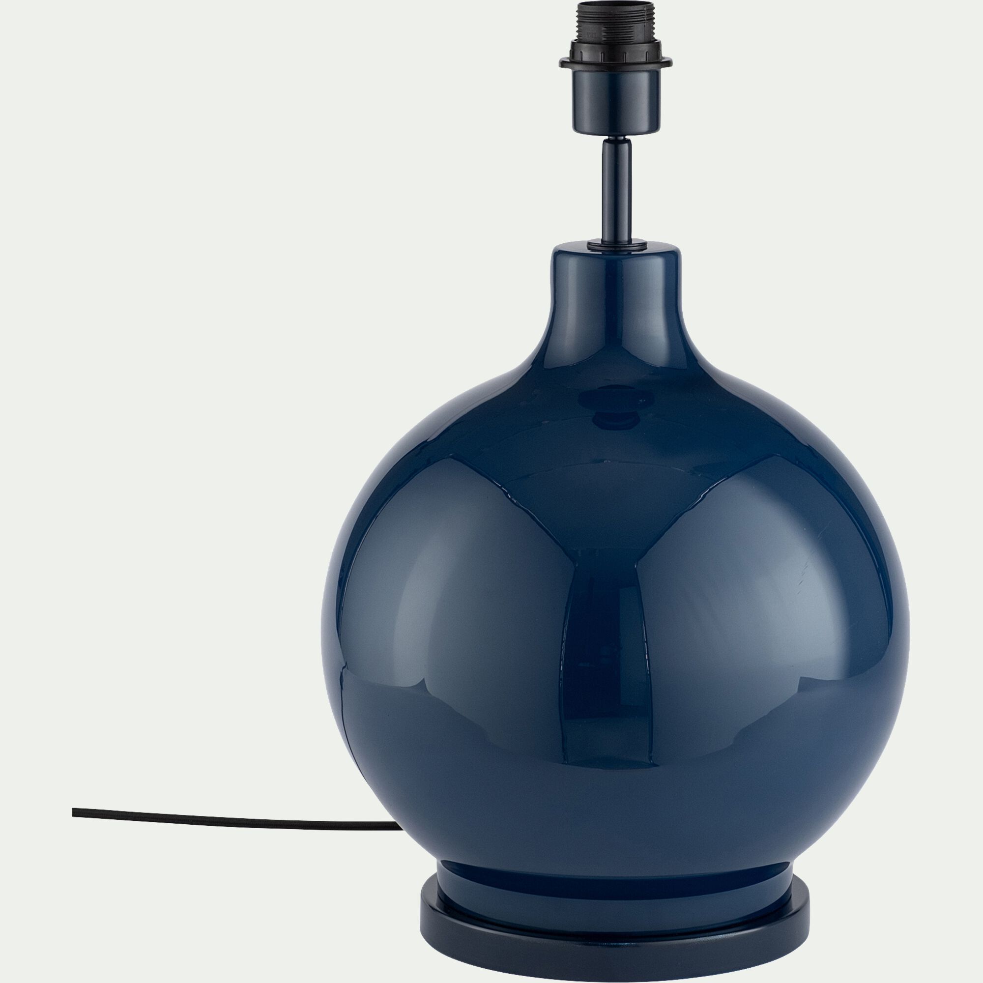 IKARIA - Pied de lampe électrifié en verre D34cm - bleu
