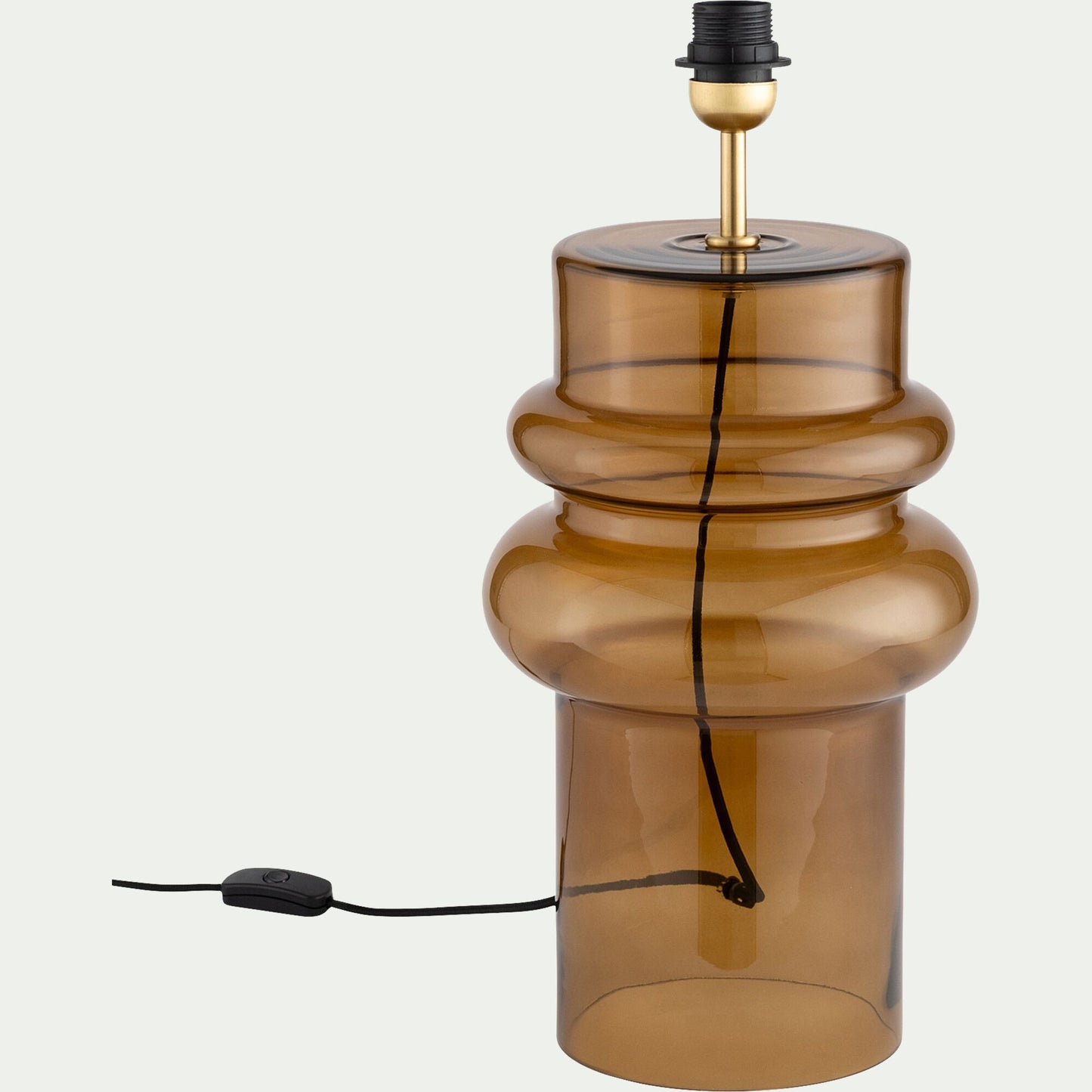 MURCIA - Pied de lampe électrifié en verre H52cm - marron ambré