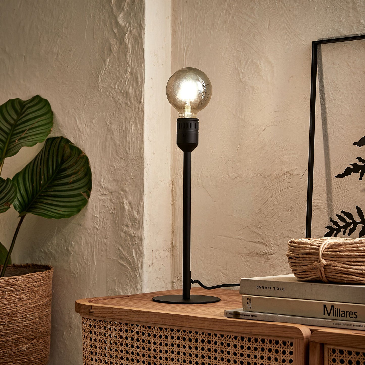 NANS - Pied de lampe à poser - noir H37,2cm