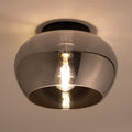 JUDI - Plafonnier électrifié en verre fumé D30,5cm - noir