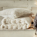 CARINO - Plaid doux 130x170cm - blanc ventoux