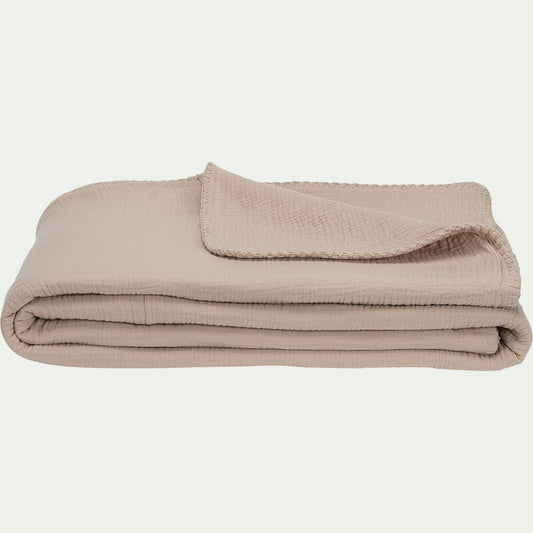 TESSALY - Couvre-lit en gaze de coton - beige alpilles 230x250cm