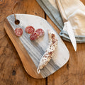 MARACA - Planche à découper en marbre et acacia - blanc