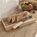 BERTAGNE - Set de planche à pain et couteau en bois de hêtre - naturel