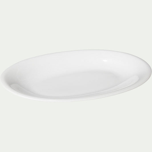 ETO - Plat de présentation ovale en porcelaine qualité hôtelière L33cm - blanc