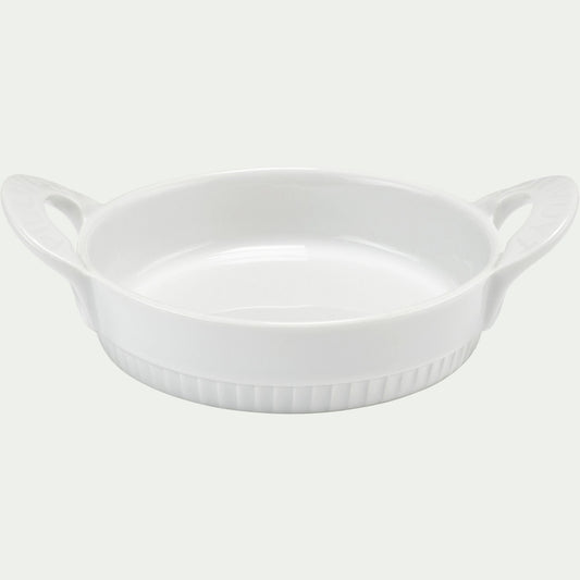 TOULOUSE - Plat à crème brûlée en porcelaine D12cm - blanc