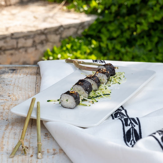 RECTO - Plat à sushis en porcelaine L35,7cm - blanc
