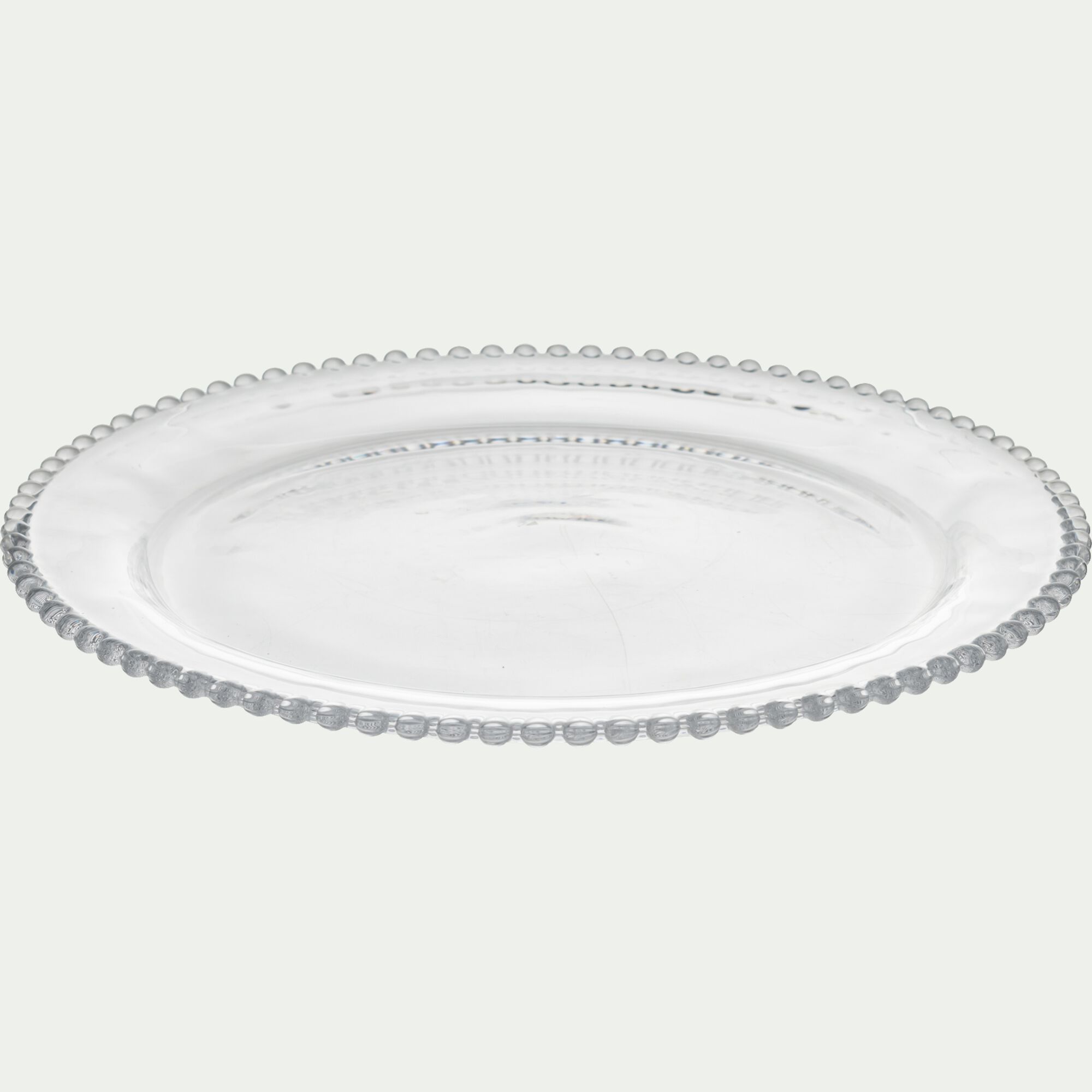 BARFLEUR - Plat de présentation en verre D34cm - transparent