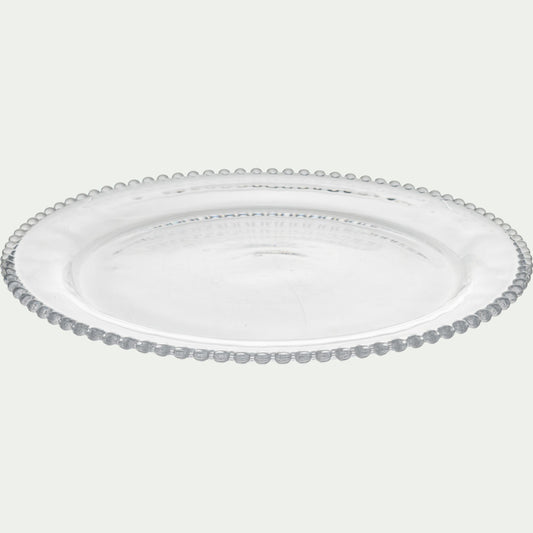 BARFLEUR - Plat de présentation en verre D34cm - transparent