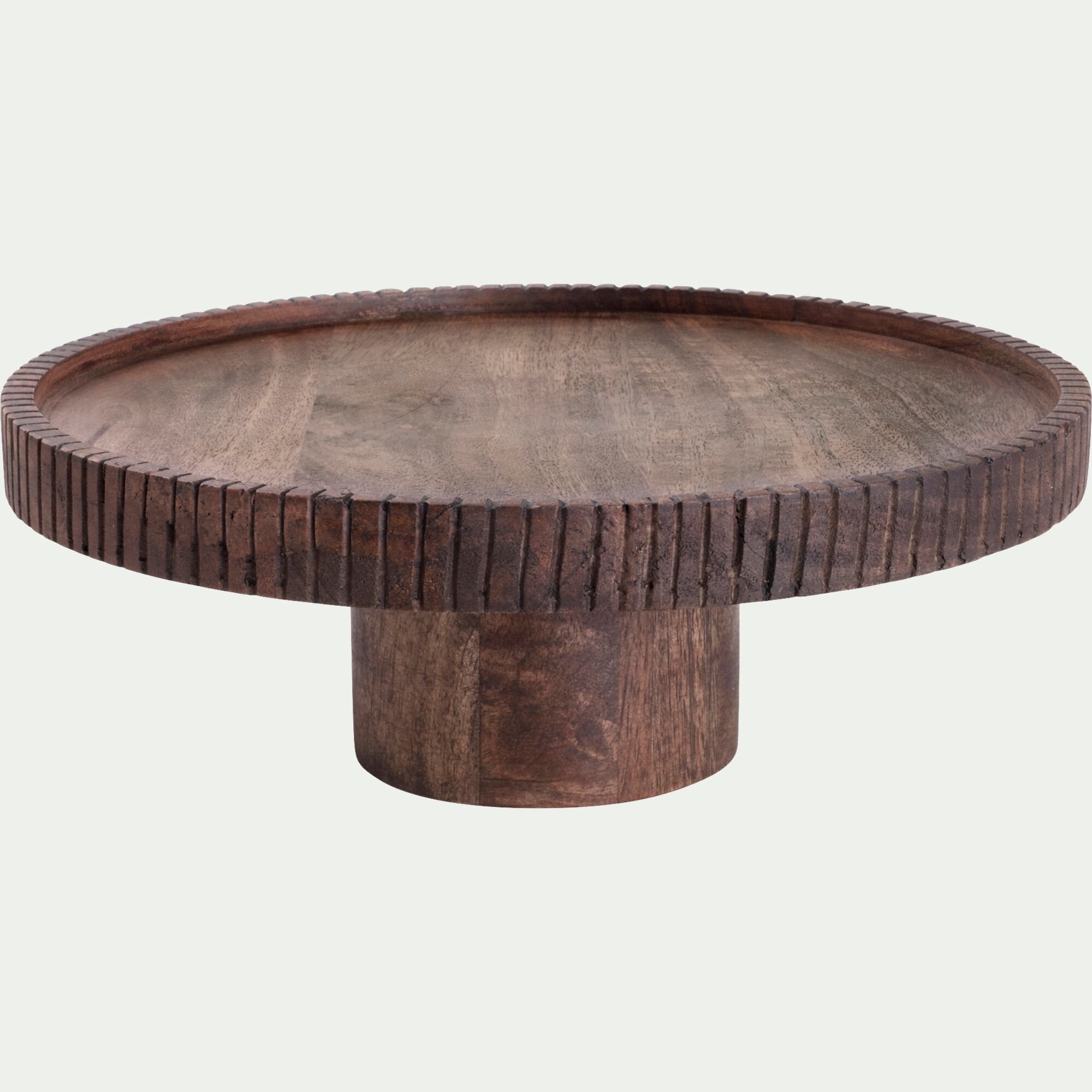 BINDI - Plat de présentation sur pied en bois de manguier D32cm - naturel