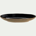 AGATE - Plat ovale en grès recyclé L33cm - noir