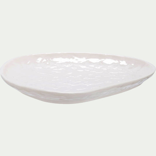 ROLLA - Plateau déco organique en céramique L31cm - blanc