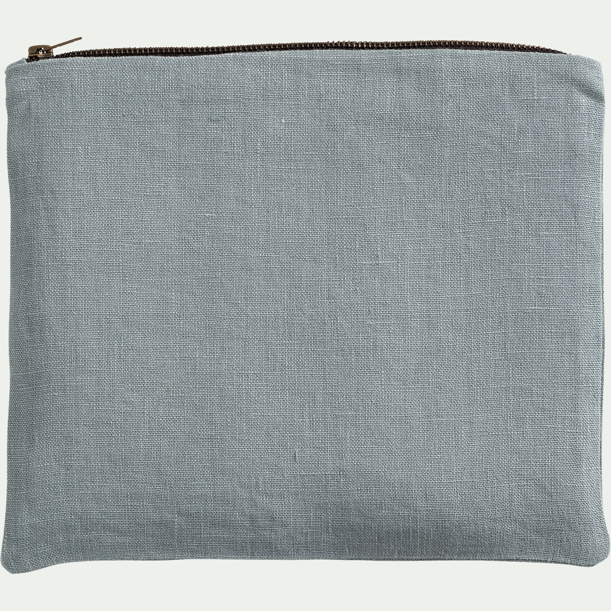 LUCETTE - Trousse de toilette en lin - bleu calaluna